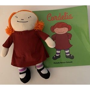Cordelia Plush 10" w  Orange Yarn Hair DOLL AND BOOK By Michelle Nelson-Schmidt